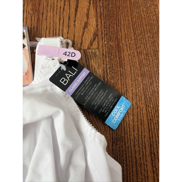 Bali 42D Bra Cotton White Stretch Wirefree Classic Support DF3036 Back Smoothing - Picture 3 of 5